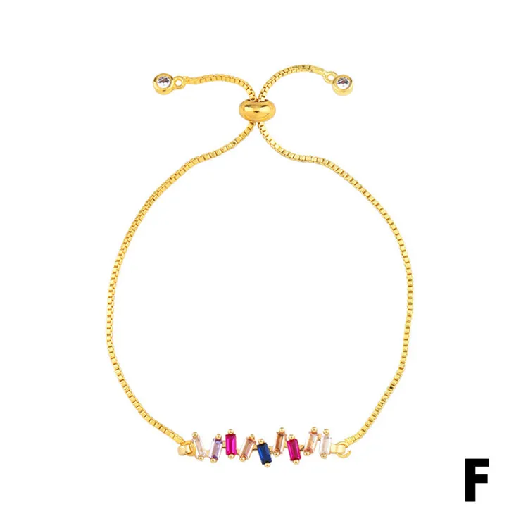 2019 Fashion Women Jewelry Rainbow Blue Eye Charm Bracelet & Bangles Zircon 18K Gold Adjustable Bracelet