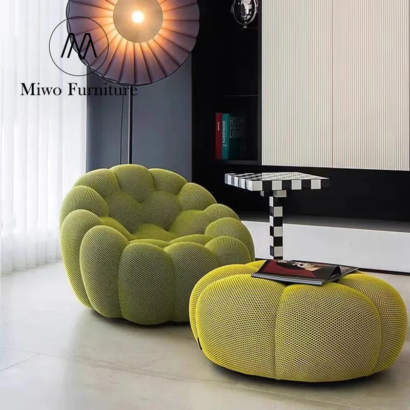 Living room Accent chair Home Furniture Children Lazy Child chair Custom green grey purple bubble linen velvet fabric armchair