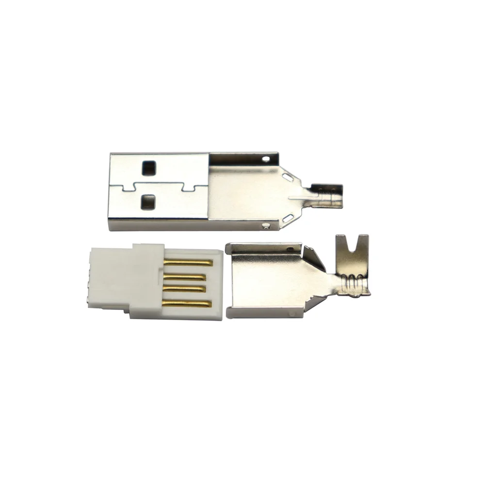 24k Gold plated Type A USB 2.0 Male Connector Plug Solder Type Usb Connector
