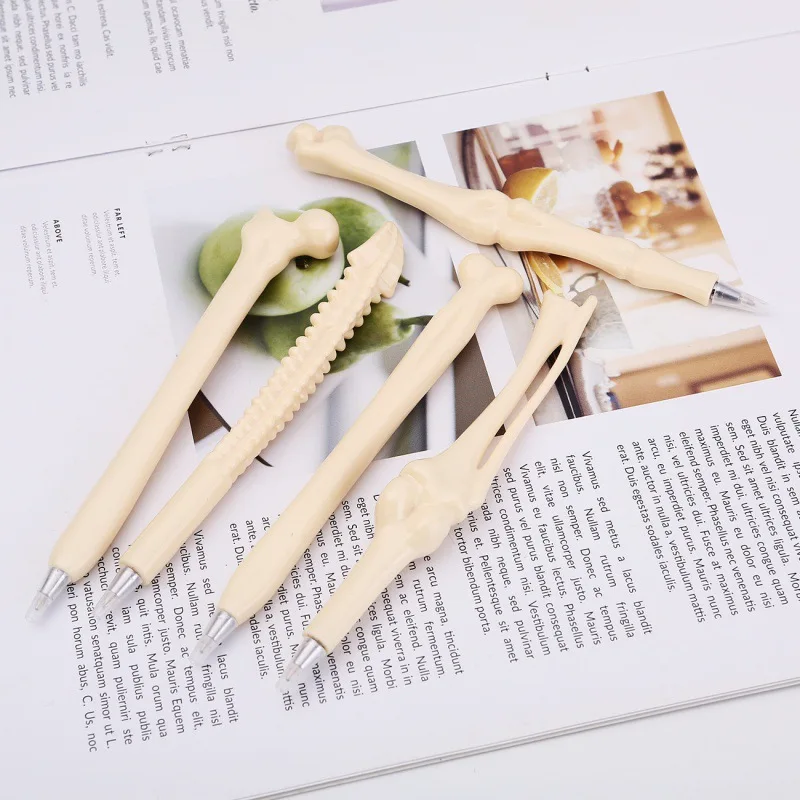 Factory Hot Selling Creative Bone Shape Bone Shape Finger Pen for Friend Interesting Novelty Gift Stationery Promotional Pen