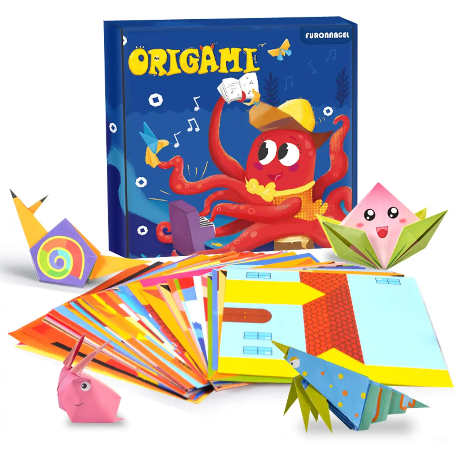 108 Sheets Colourful Origami Puzzle Game DIY Cut Folded Paper Handmade Craft Crafts Set Toys