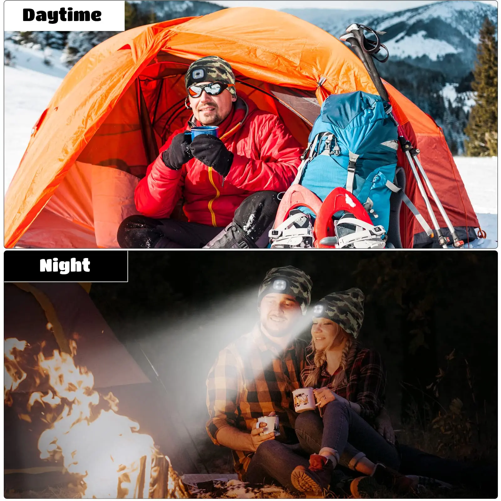 wholesale high quality acrylic beanie for women men led beanie hat with light fisherman beanie cap custom logo embroidery hats