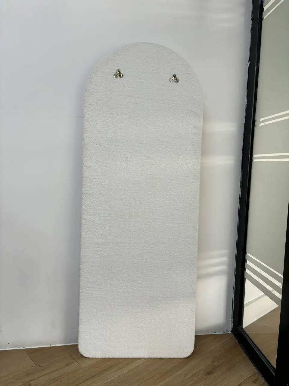 160cm Free Standing Full Length Mirror Large Tall Standing Arch Velour Framed Floor Mirror With Stand