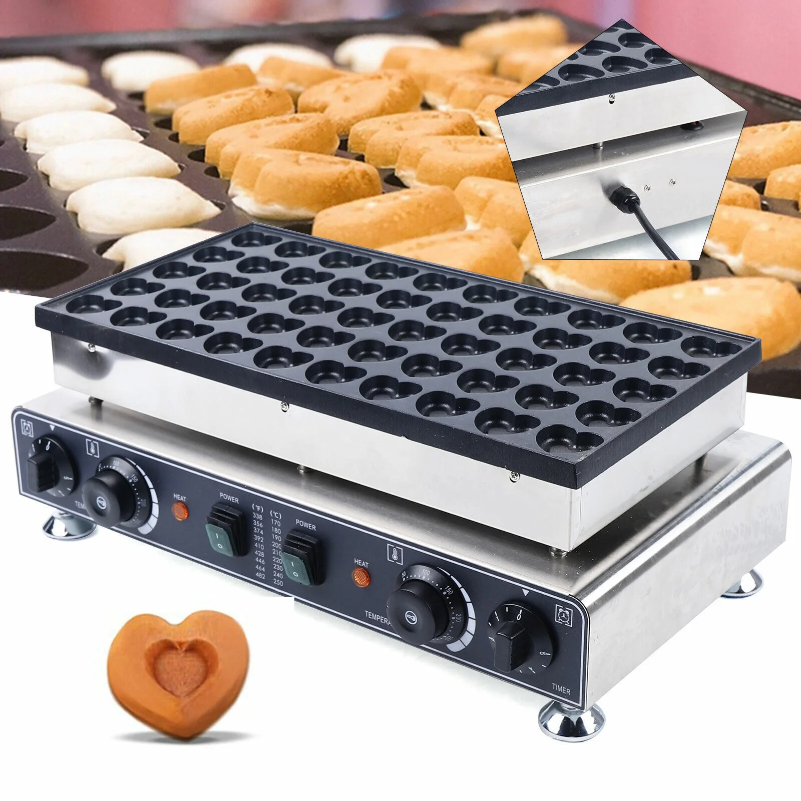 50Pcs Non-stick Waffle Pancake Maker Nonstick Waffle Pancakes Maker Dorayaki Griddle Stainless Steel Electric Muffin Maker