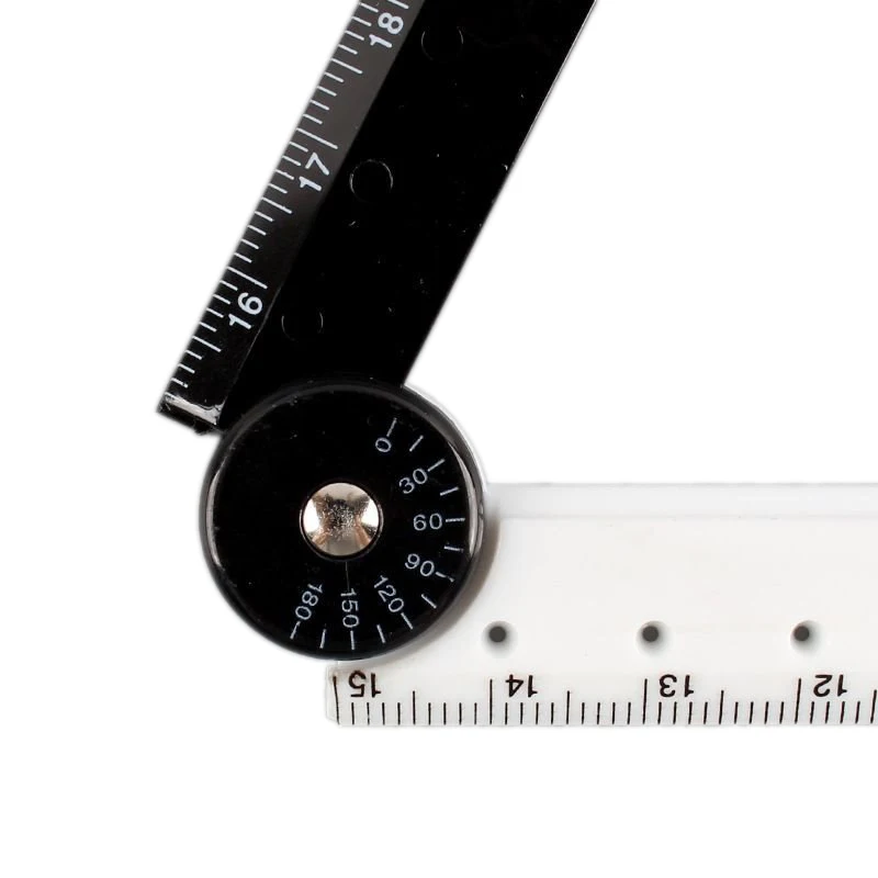 Black white Protractor Measuring Ruler Rotate 180 Degree students Plastic folding Ruler with school supplies wholesale