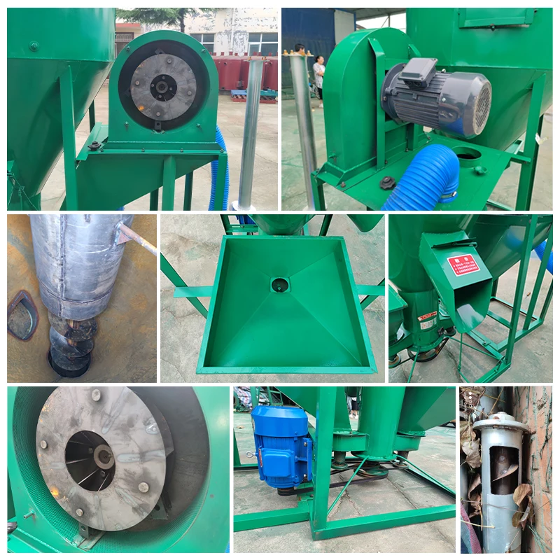 1000-2000kg/h Vertical Mixer Feed Hammer Mills Fodder Grinder Wheat Cob Soybean Grinding And Mixing Machine