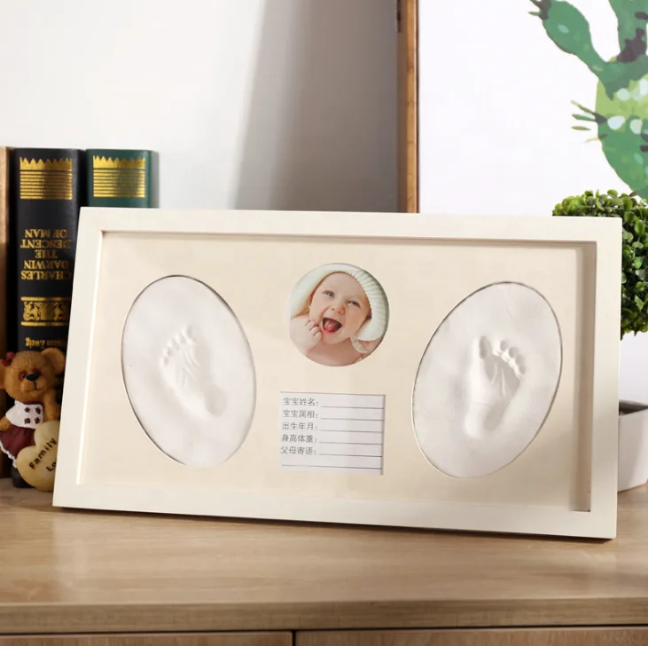 wall decor baby footprint kit foot impression frame with clay