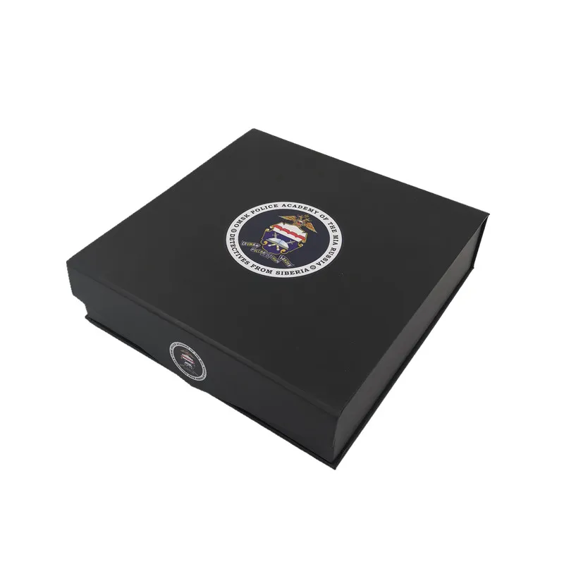 
Custom luxury Black Large Magnet Flat Pack Rigid Cardboard Paper Man Belt Box with Logo 