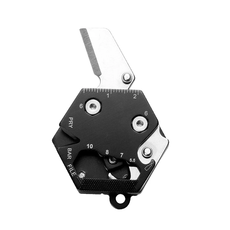 Creative Coin-shape Mini EDC Folding Pocket Keychain Knife Multifunction Knife with Hanging Chain For Camping