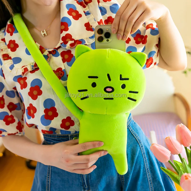 anxious cat plush bag game character customization plush dolls and toys cat stuffed animal cat plush toy
