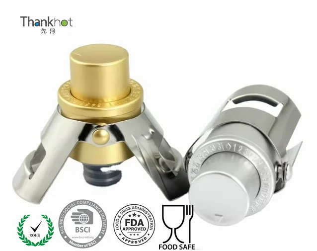 Thankhot Reusable Eco-friendly Stainless Steel Camping Vacuum Bottle Stopper Sparkling Wine Sparkling Custom Logo Champagne