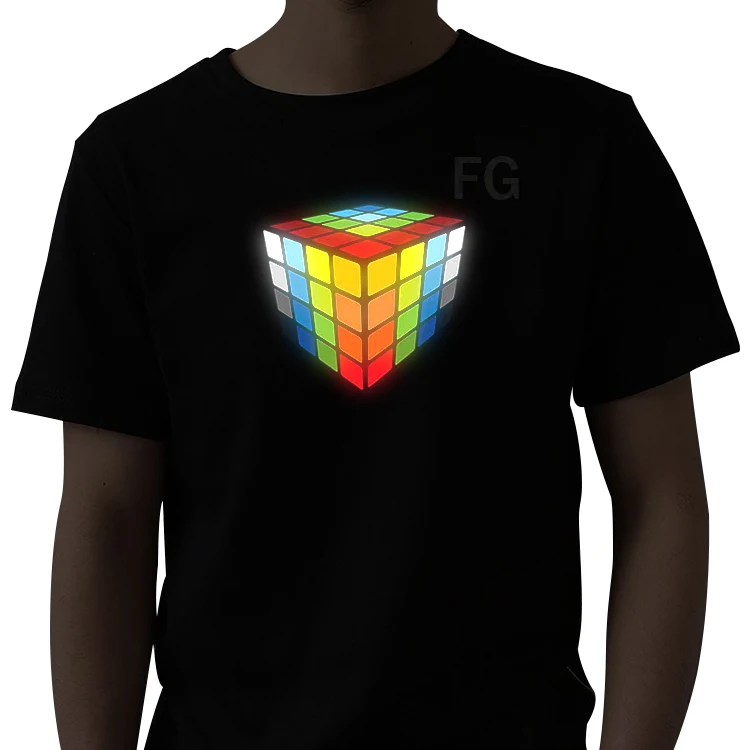 
hot selling Factory supply el led flashing Programmable led t shirt 