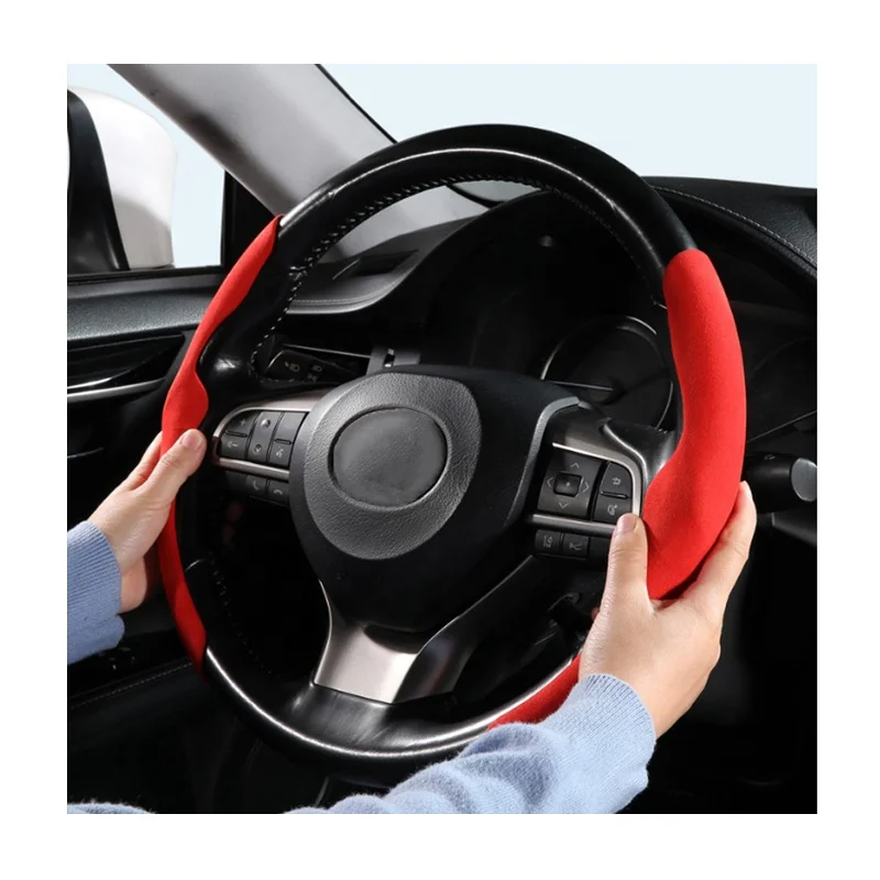 Fashion universal car steering wheel cover wholesale luxury designer custom carbon fiber suede leather plastic silicone fur new