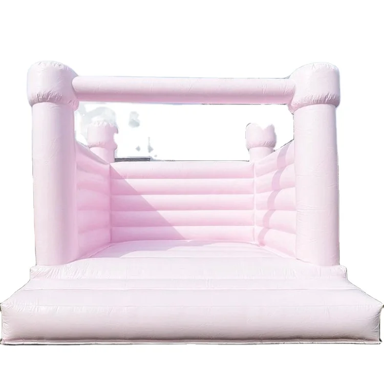 Pastel pink blue bounce house white inflatable wedding bouncy