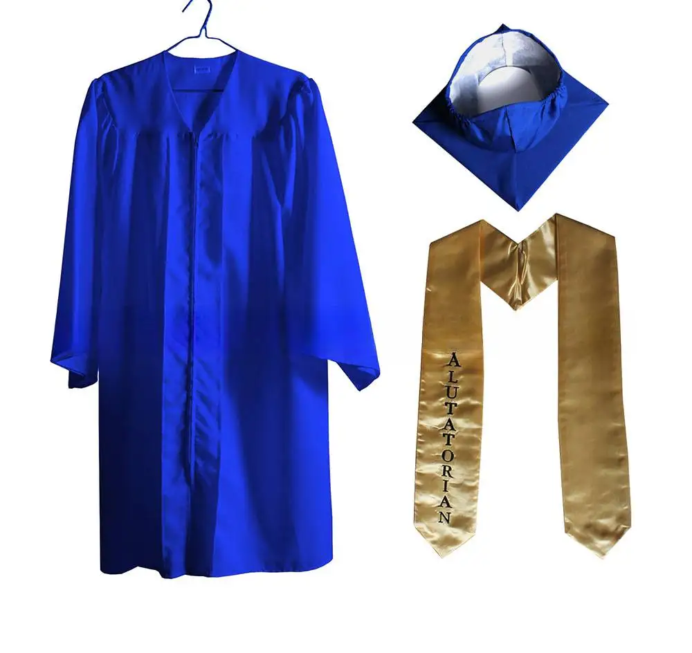 gold graduation gown black adult university ceremony classic graduation hat and gown School uniform Wholesale graduation gowns