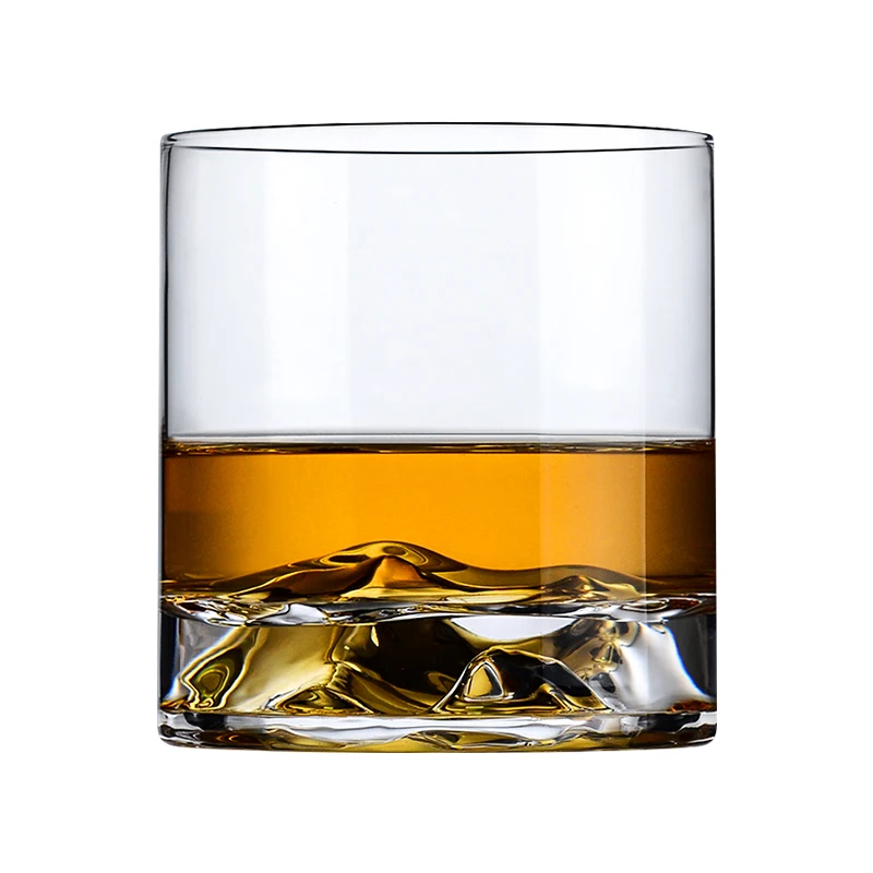 Unique Mountain Design Whiskey Glasses Bottom Thick Crystal Shot Glass for Vodka and Coffee glasses