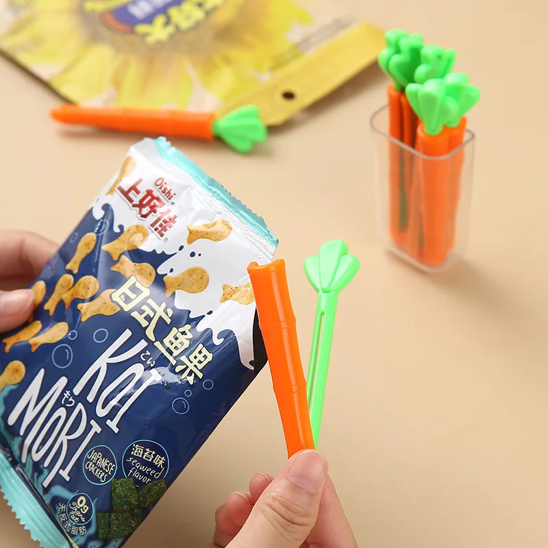 Cute Creative Kitchen Carrot Shape Coffee Potato Bags Sealing Plastic Food Bag Clips