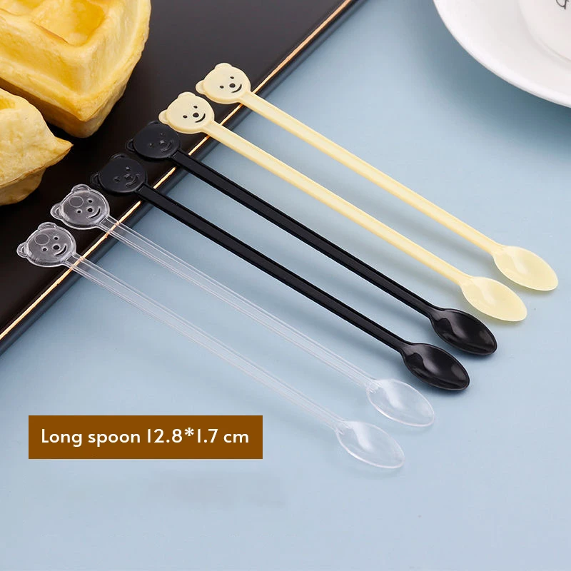 12.8 cm mini disposable long plastic coffee spoon Coffee stirring spoon