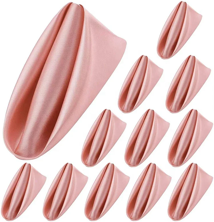 Hot Sale Polyester Fabric Colors Table Napkin Dinner Hotel Table Wedding Satin Napkin for Restaurant
