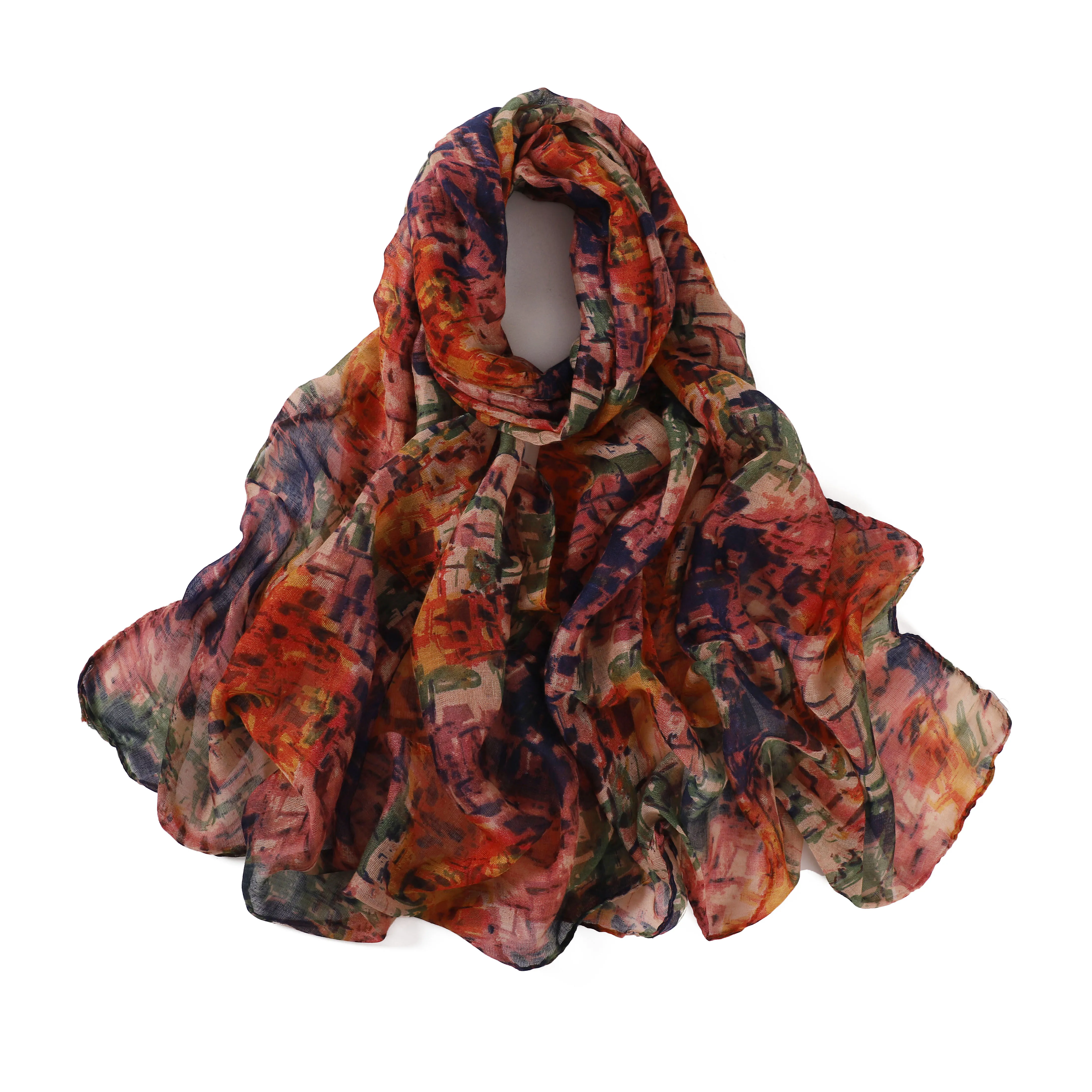 Hot Selling Women Muslim Turkish Islam Arab Dubai Scarves Malaysian Lady Printing Cotton Viscose Hijab Long Soft Scarf Shawls