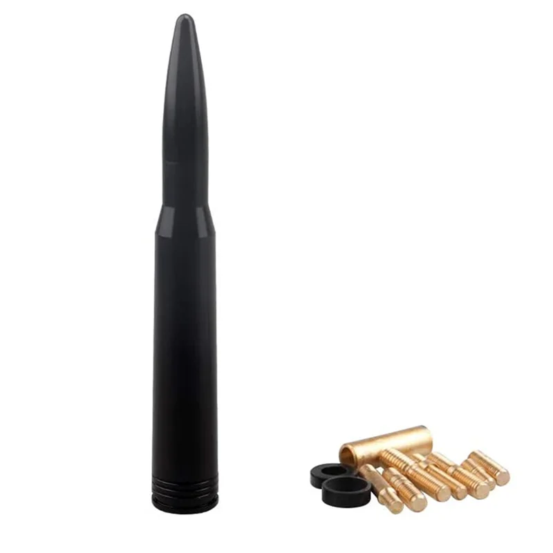 Universal  5 Colors Aluminum Car Vehicle Bullet Ammo Flag Short Antenna Kit