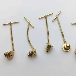 Позолоченные латунные плоские застежки-клатчи с цепочкой