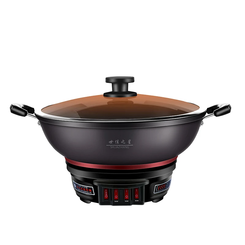 Student small multi-purpose soup pot cooking pot 28cm Portable Multi-function Stainless Steel Food Display electric frying pan