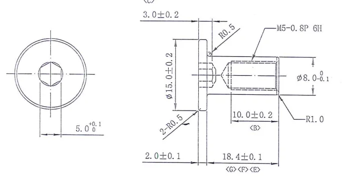 M5x18.4 Custom Special Carbon steel Nuts Black nickel Hexagon Socket  Blind Nut sleeve  Barrel  Nut