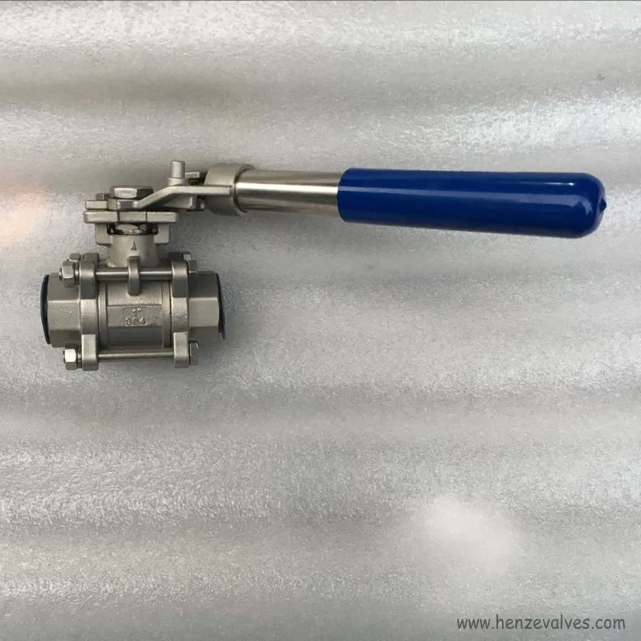 1000WOG Threaded Deadman Ball valve with spring return handle for self closing 2 or 3 piece body