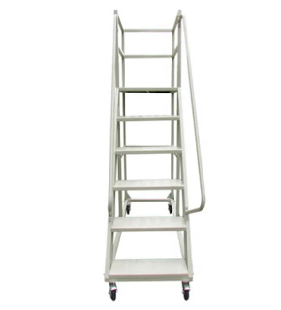 OEM height  4,5m HEIGHT safety steel wide step ladder with handrail