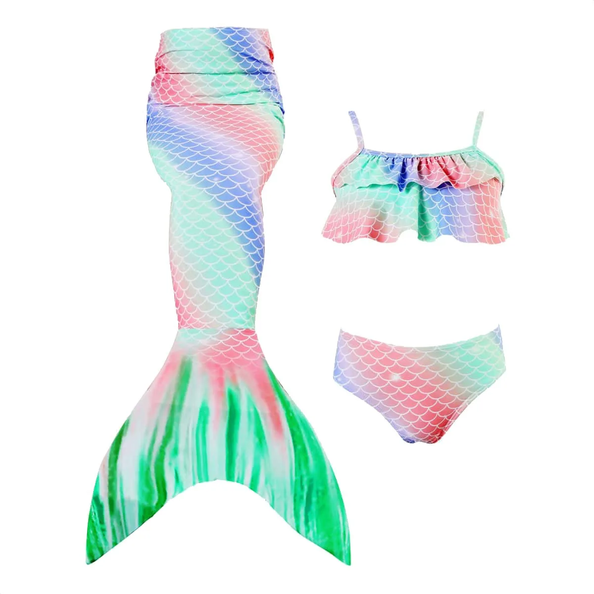 High quality 90-130 size In Stock Toddler Girls Kids Bikini Swimsuit Mermaid Tail Girls Swimwear