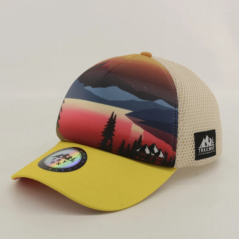 Hot Sale custom 3d puff embroidery mesh trucker cap women men printing trucker cap foam trucker hats