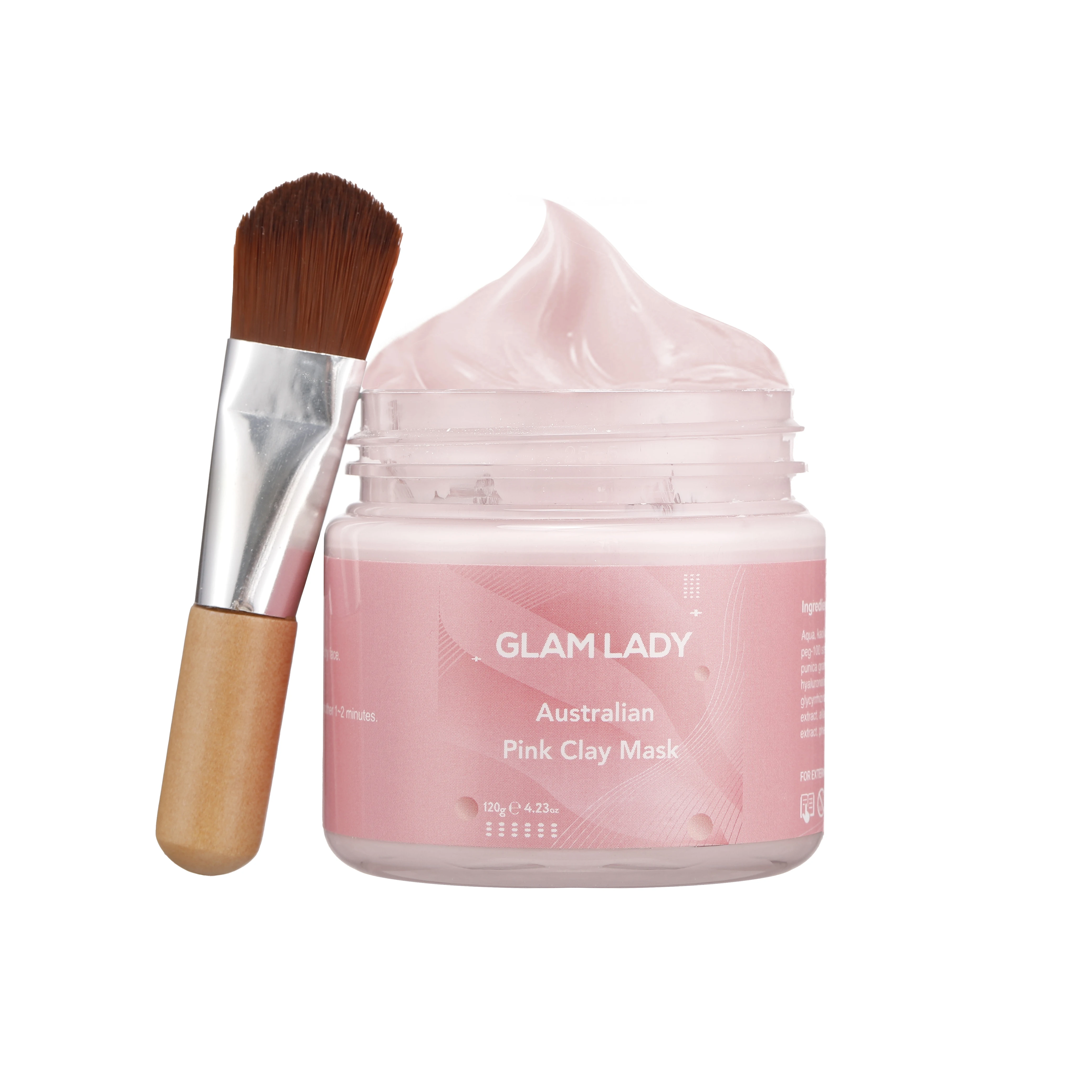  Glam Lady розовая глиняная маска для лица с экстрактом розы глубокого очищения и