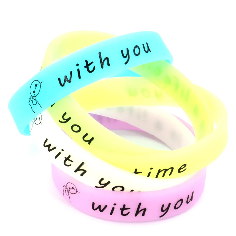 Promotional Luminous Silicone Bracelet With Logo Custom Wristband For Events Mens Led Rubber Silicone Wrist band