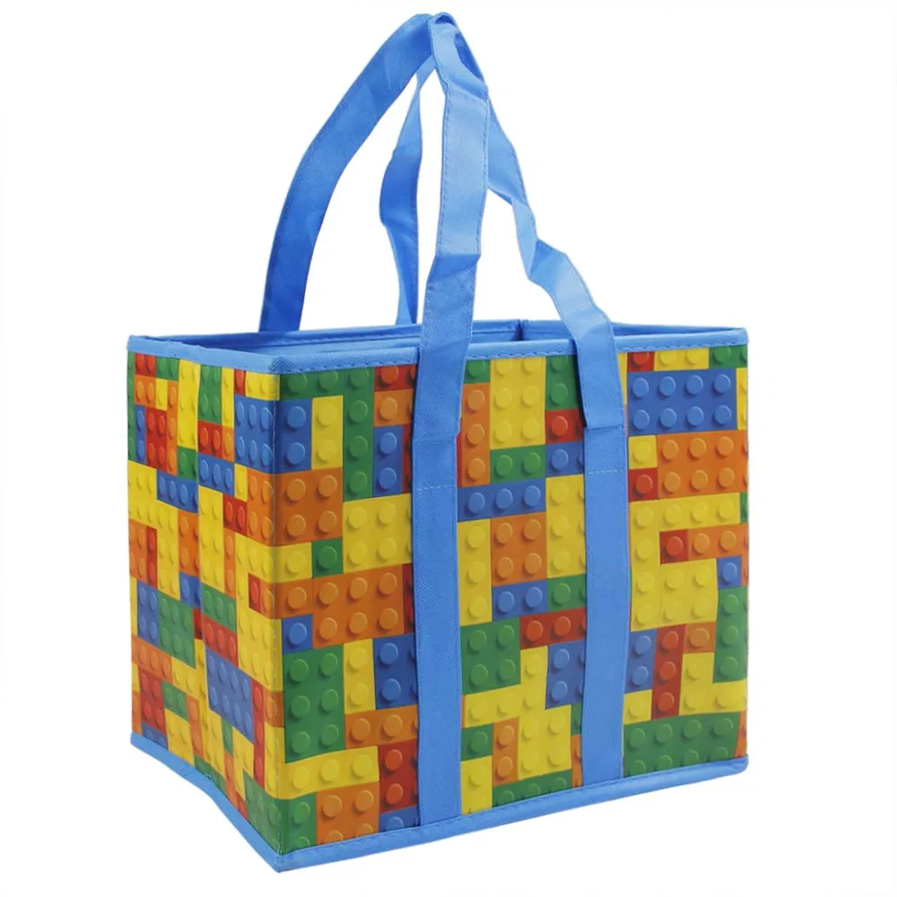 Colorful Non-woven Cube Storage Bag Reusable Eco Friendly Cloth Toys Storage Box Foldable Cloth Organizer Basket