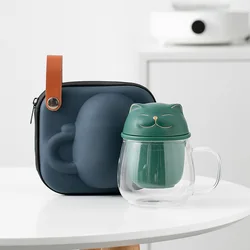 Ceramic Tea Mug with Filter/Steeper and  Portable Ornament Infused Tea Cup