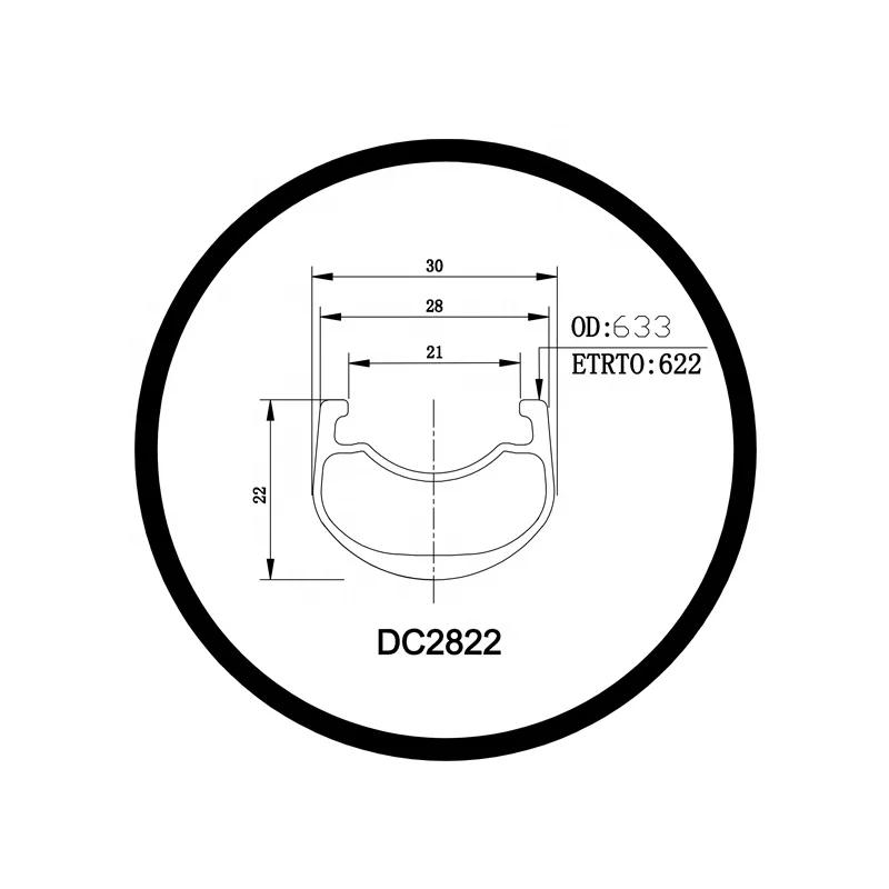 Lightweight Toray Carbon Fiber T700 T800 Disc Vision Carbon Rims For Road Gravel Bike