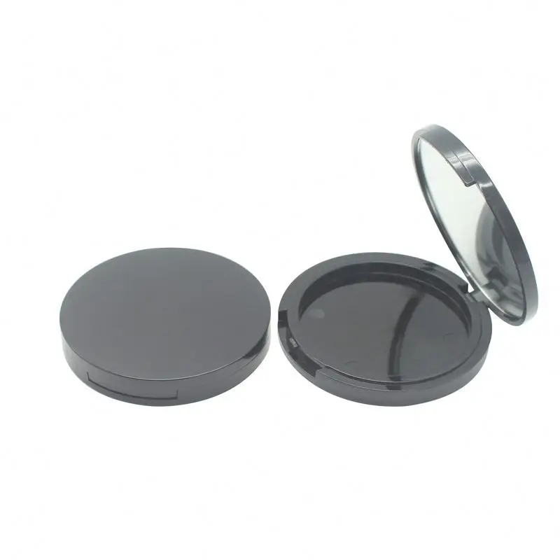 Maxfree Free samples empty compact powder container black compact powder case magnetic empty blush compact with mirror