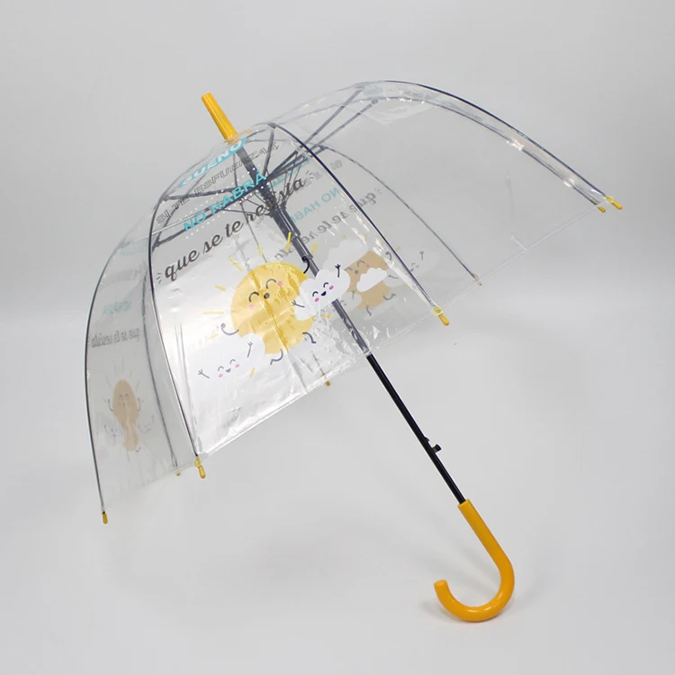 Auto Open Clear Classic Bubble Birds stick fashion lovely pvc transparent dome umbrella