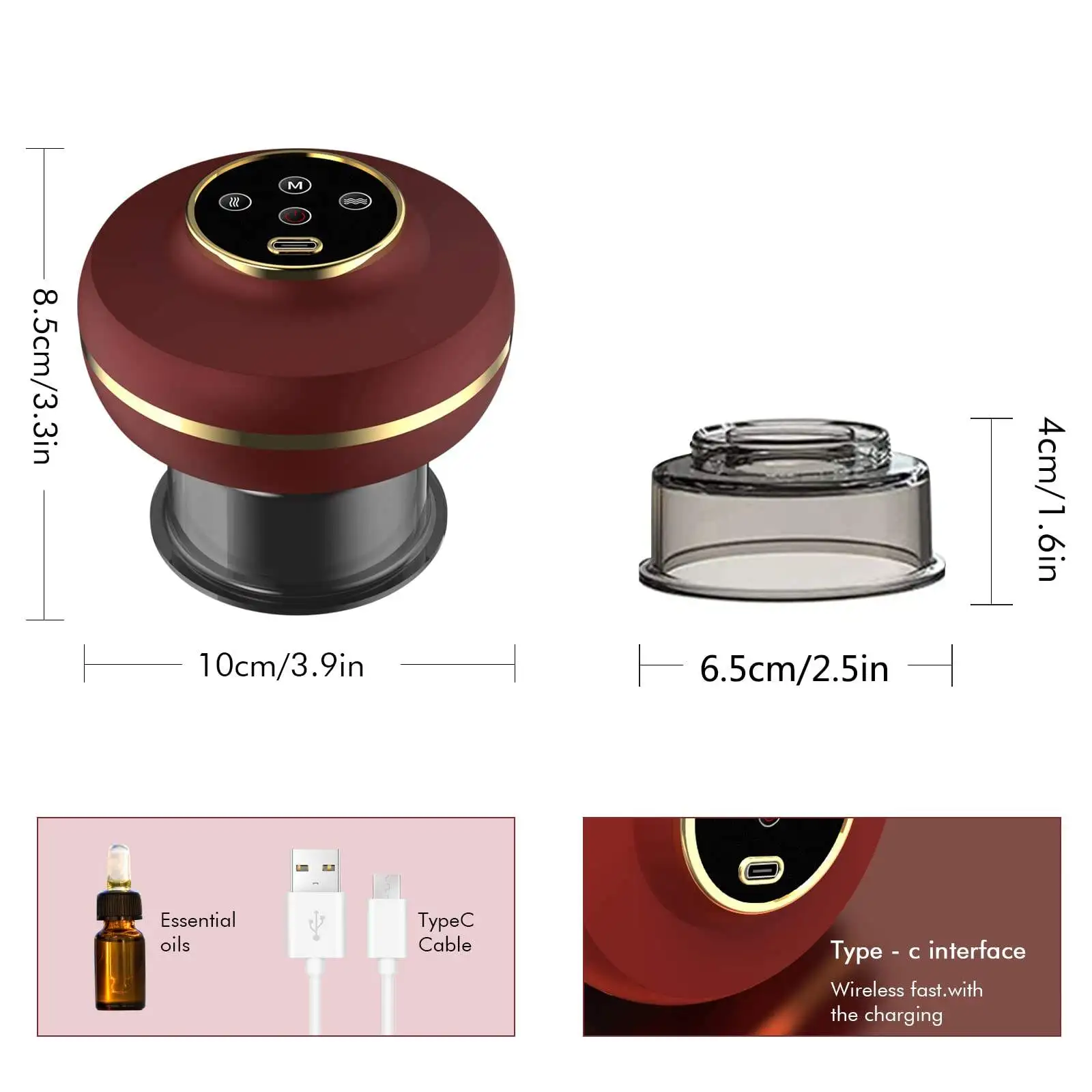 PZ Custom Packaging Vacuum Cupping Therapy Machine Abs Vacuum Massage Electric Cupping