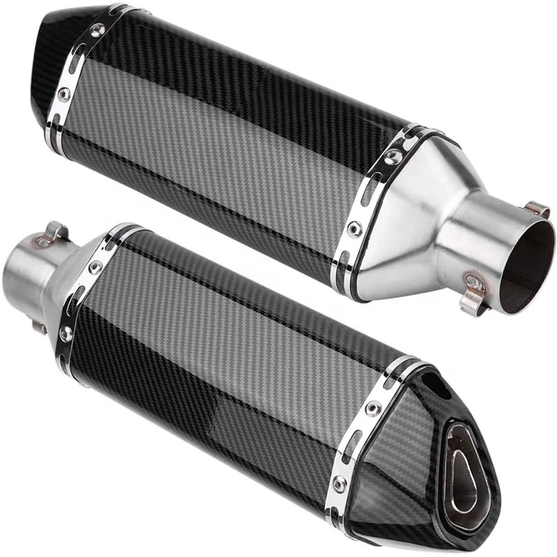 51MM Motorcycle Exhaust Pipe with Muffler Moto Bike Pot Escape 370mm Motorcycle Muffler