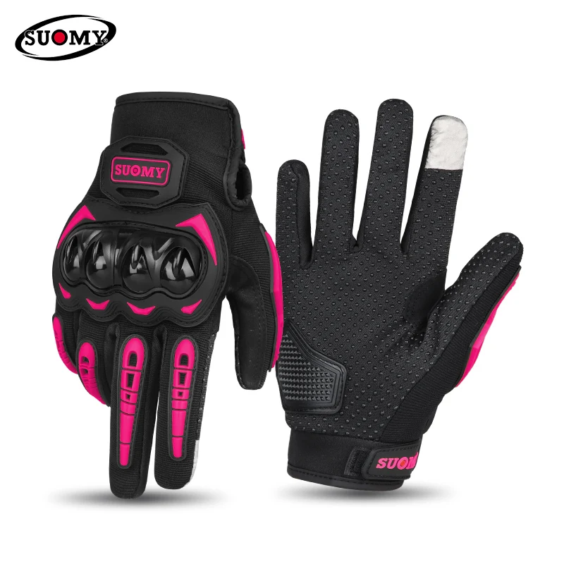 SUOMY Classic Biker Full Finger Motorcycle Gloves Breathable Wear-Resistant Non-slip Palm Off-road Riding Sports Protection