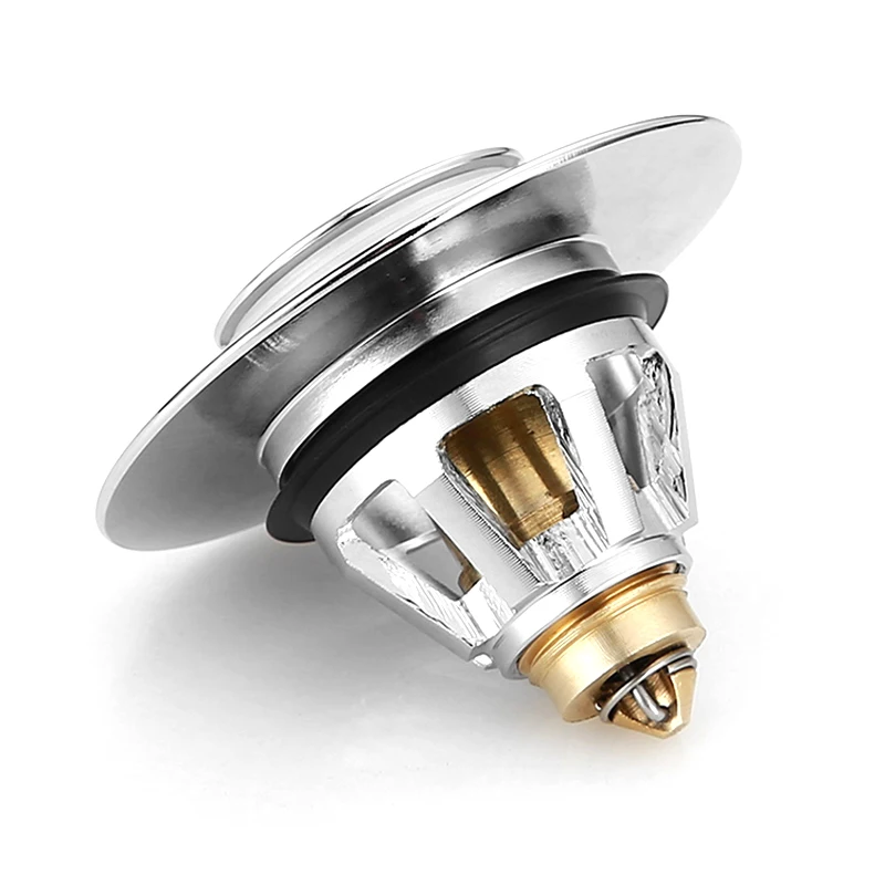 Zinc Alloy Bathroom Sink Drain Plug Universal Wash Basin Bounce Drain Filter Pop Up Drain