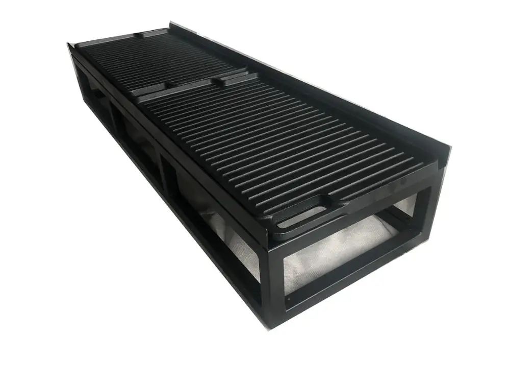 9 seats luxury design gas firepit  table set with linear burner and barbecue plate outdoor furniture