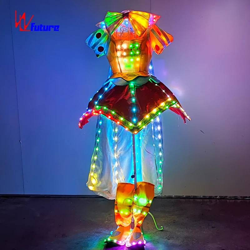WL-0336 LED Light Girls Dancer Dress Stage Performance Wear Evening Party Dress Rave Fairy Costumes Romantic OEM Service 1 Piece