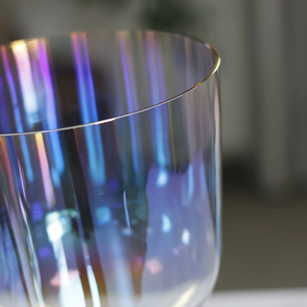 5.25-8.75' pure quartz crystal singing bowls set  sound healing instruments free suede mallet chalice percussion instrument