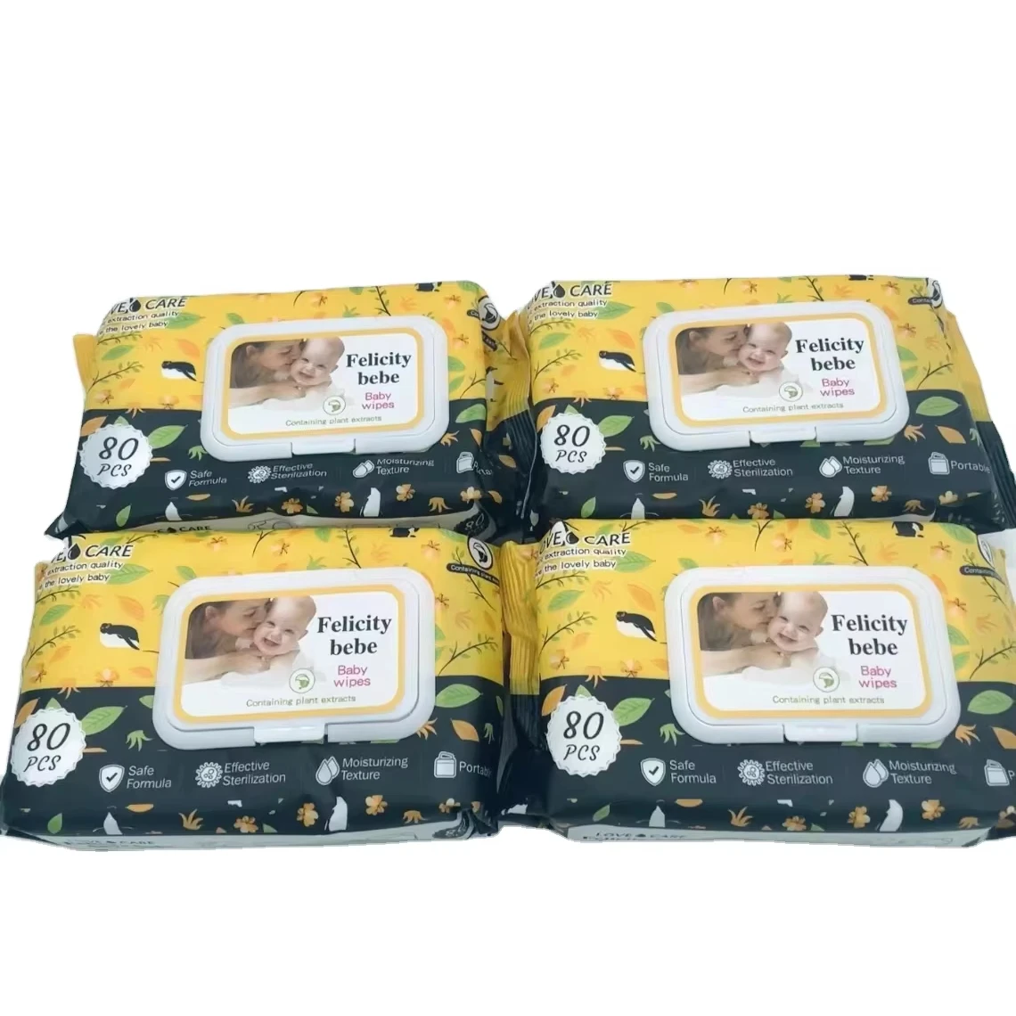 OEM Factory Directly Wholesale 80pcs Non-Woven Baby Wet Wipes Natural Organic Care Free Sample Scented Fragrance for Babies