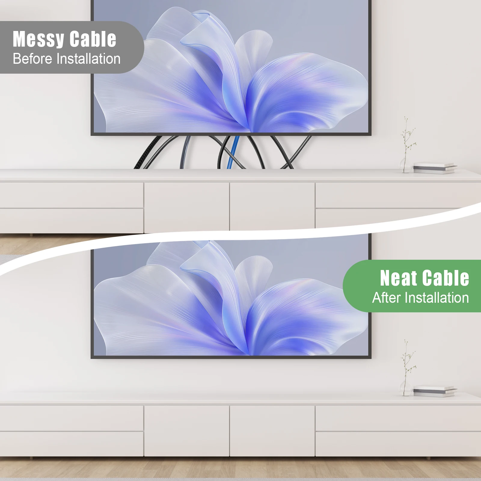 New Arrival Wall Power Socket Custom US TV Cable Management Kit with Hole Saw Drill Attachment TV Wires Hider