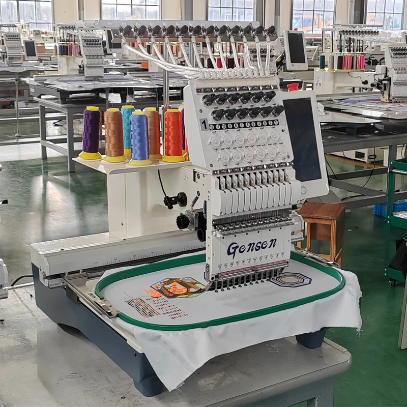 Factory Wholesale 12 15 Needles/colors Caps Shirts 3D logo Embroidery Machines Single Head Computerized with Cheap Price