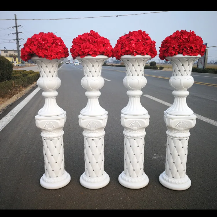 yiwu factory directly sale fashion Roman column 1721 1722 plastic pillar and pot  for wedding decoration